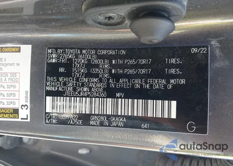 2023 Toyota 4Runner Sr5 from USA, damaged, VIN JTEEU5JR4P5284360